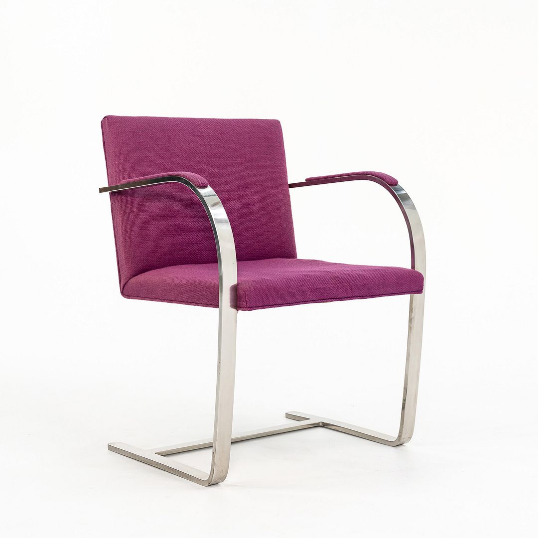 Stainless Flat Bar Brno Armchair, Model MR50