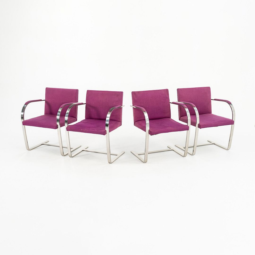 Stainless Flat Bar Brno Armchair, Model MR50