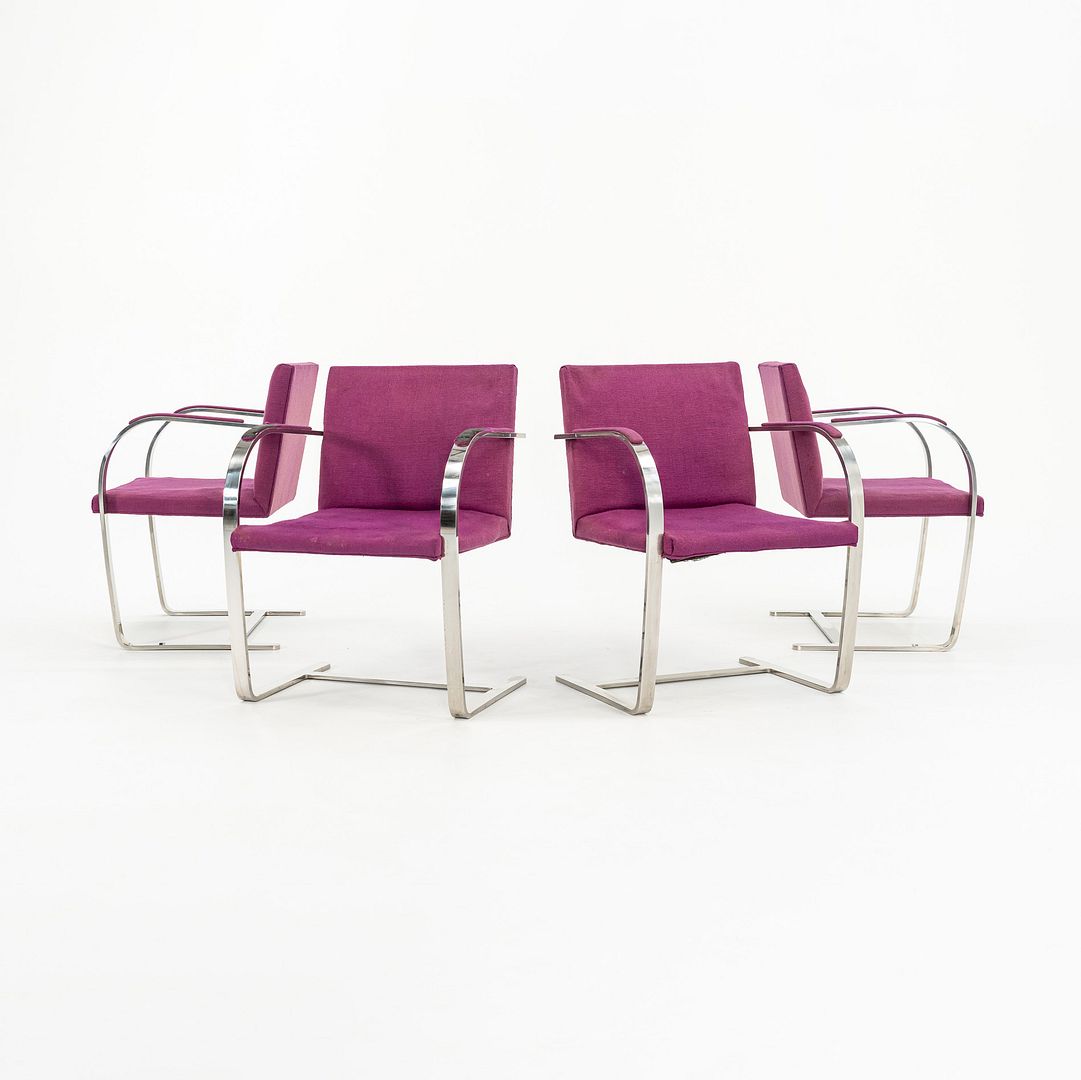 Stainless Flat Bar Brno Armchair, Model MR50