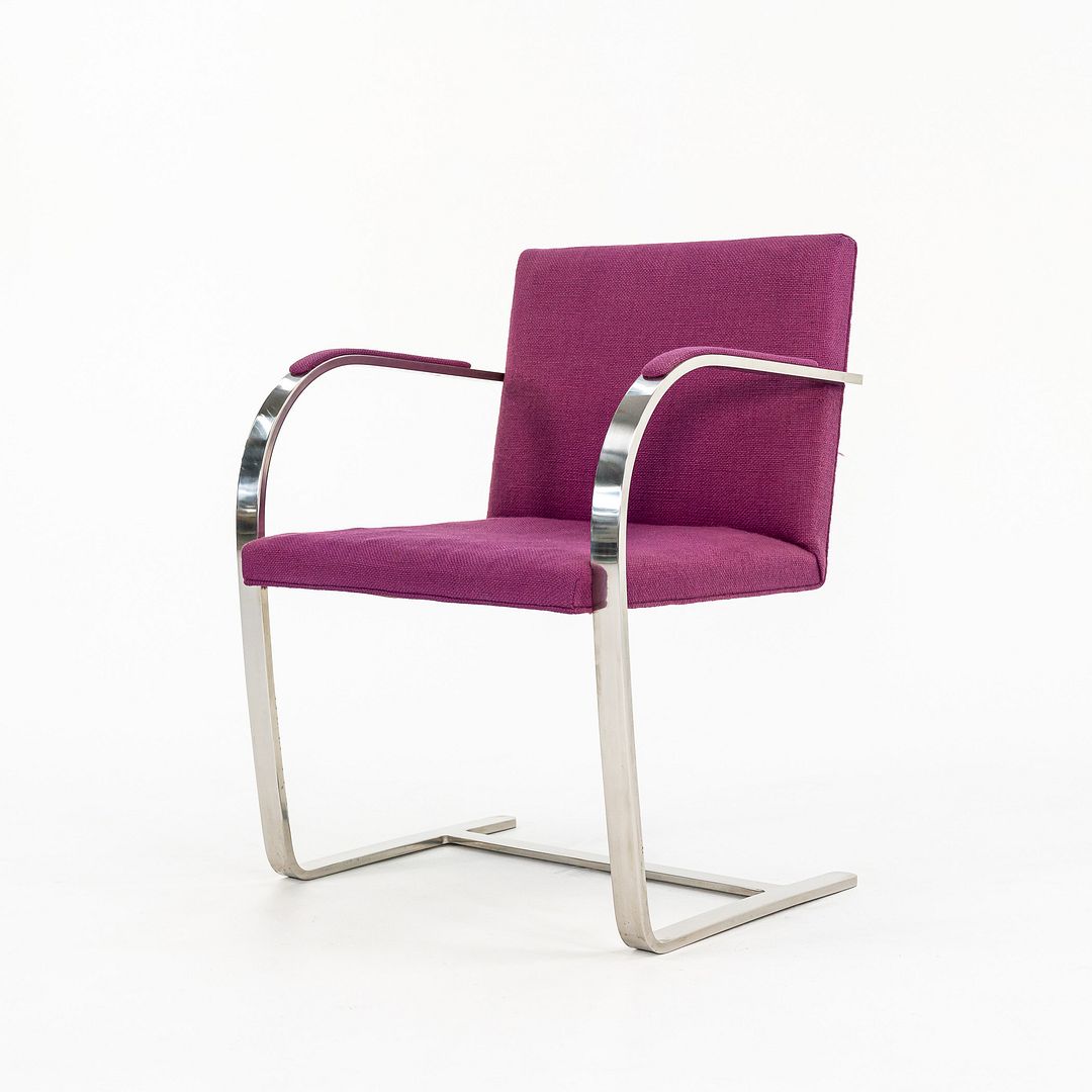 Stainless Flat Bar Brno Armchair, Model MR50