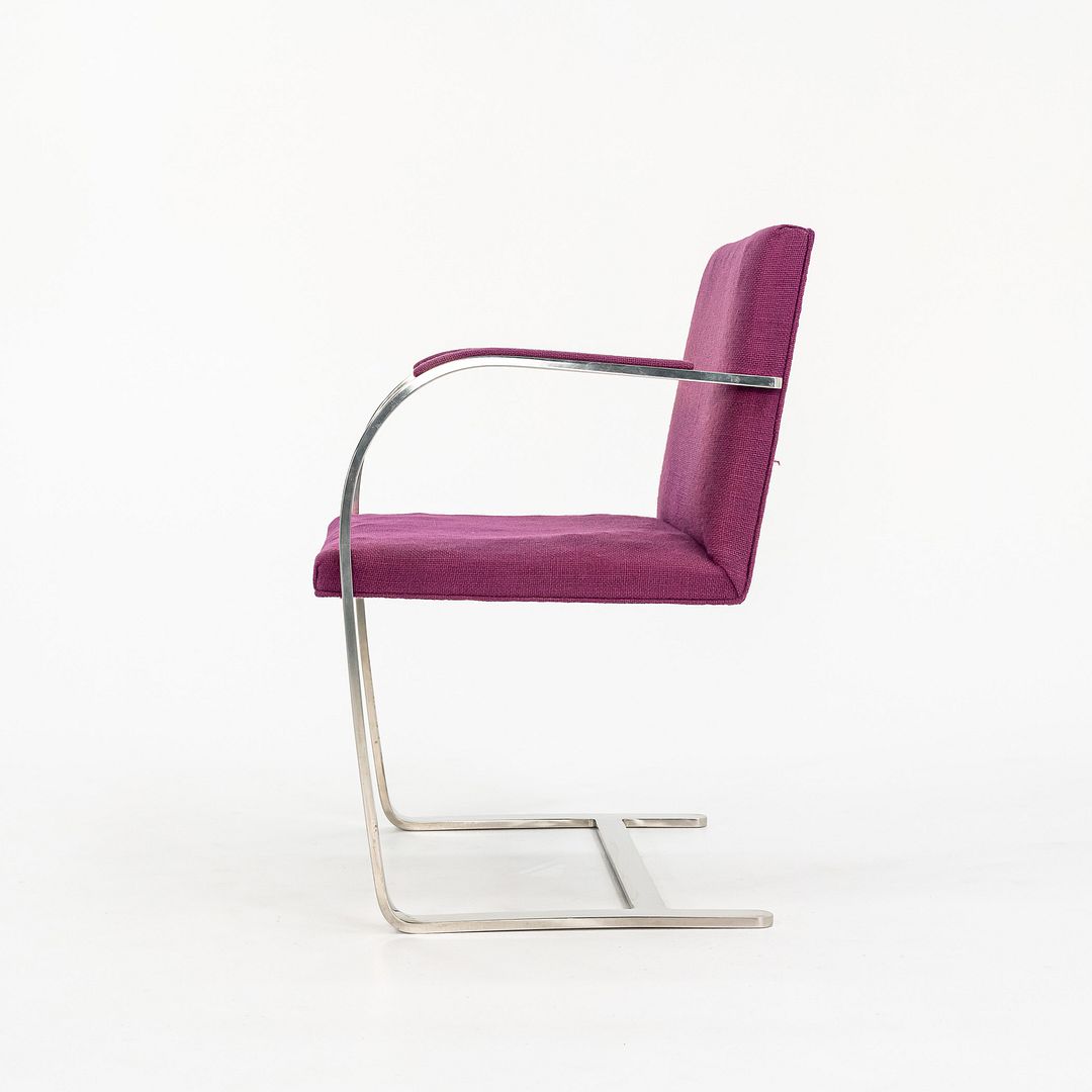 Stainless Flat Bar Brno Armchair, Model MR50