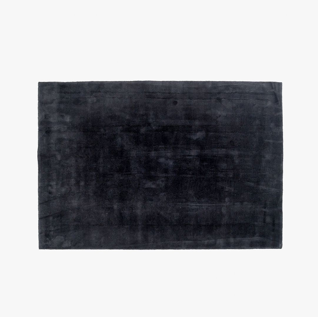 Black and Grey Woodlines Area Rug