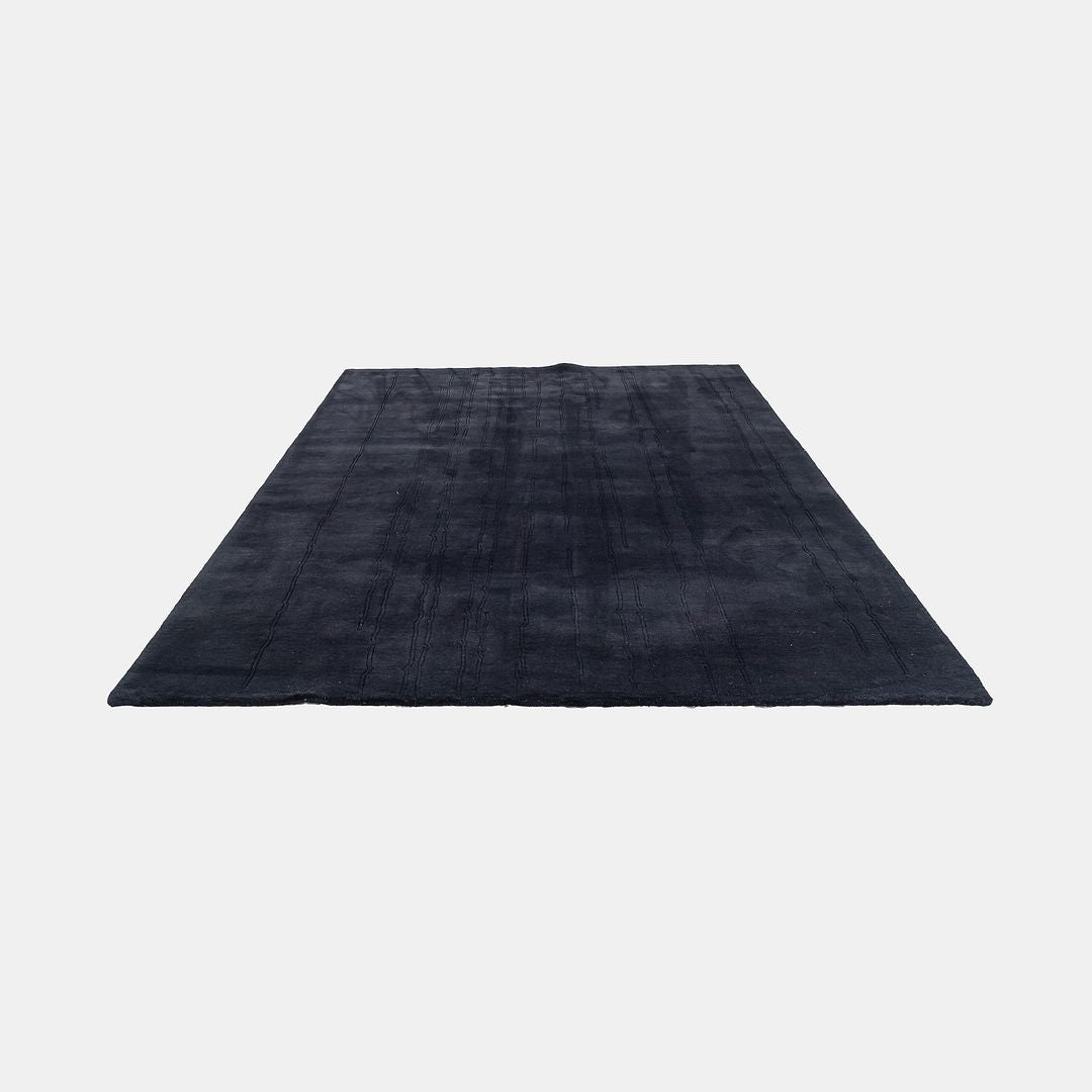 Black and Grey Woodlines Area Rug