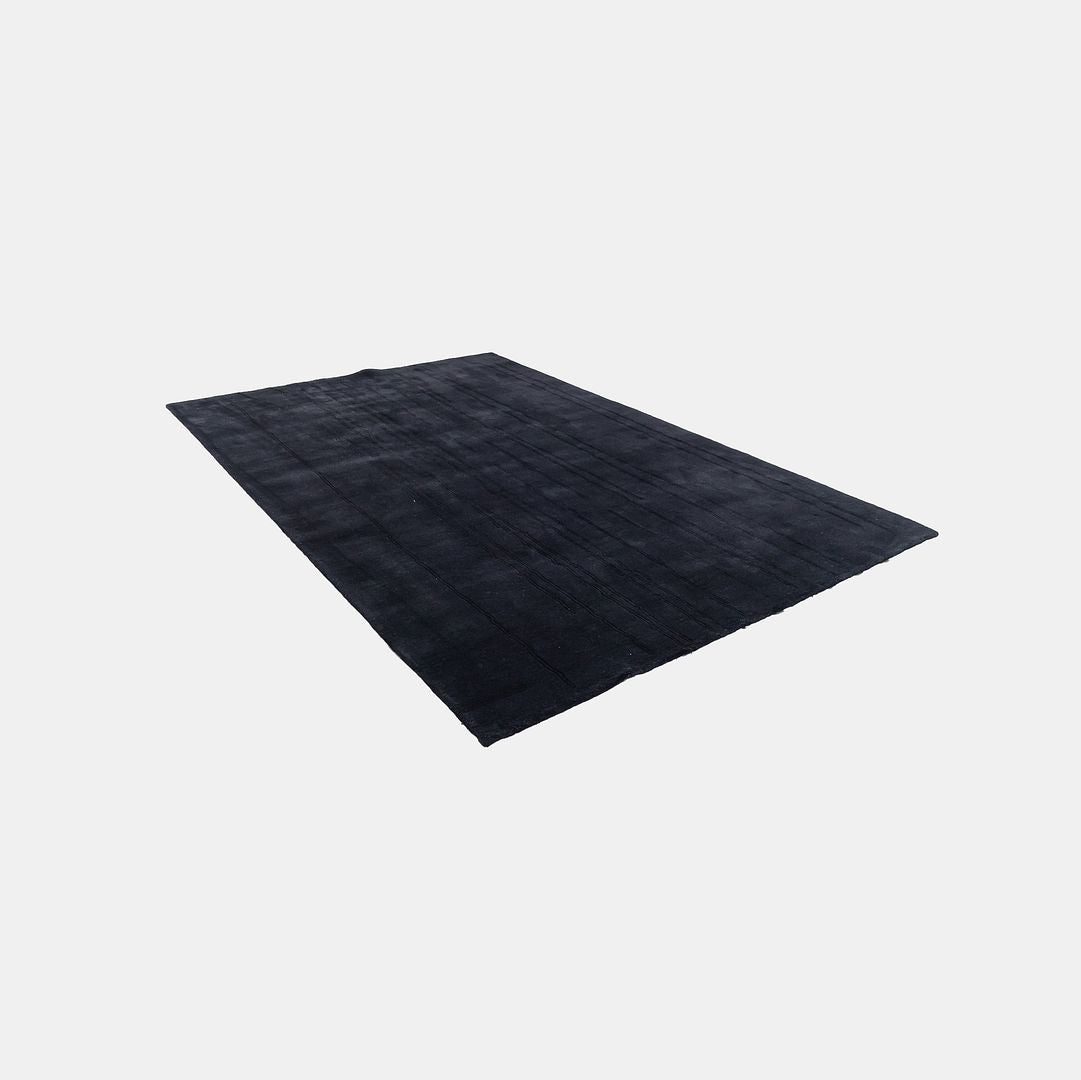 Black and Grey Woodlines Area Rug
