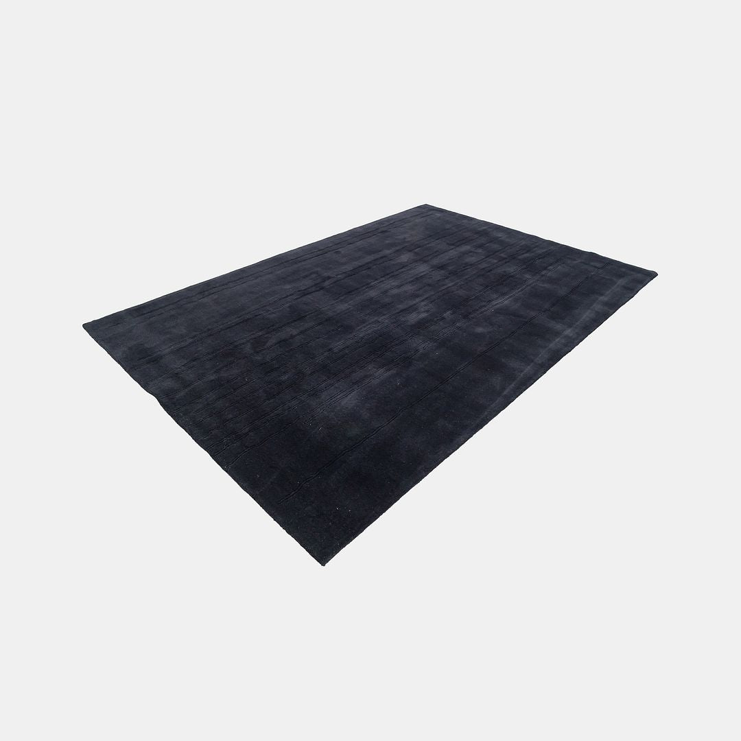 Black and Grey Woodlines Area Rug