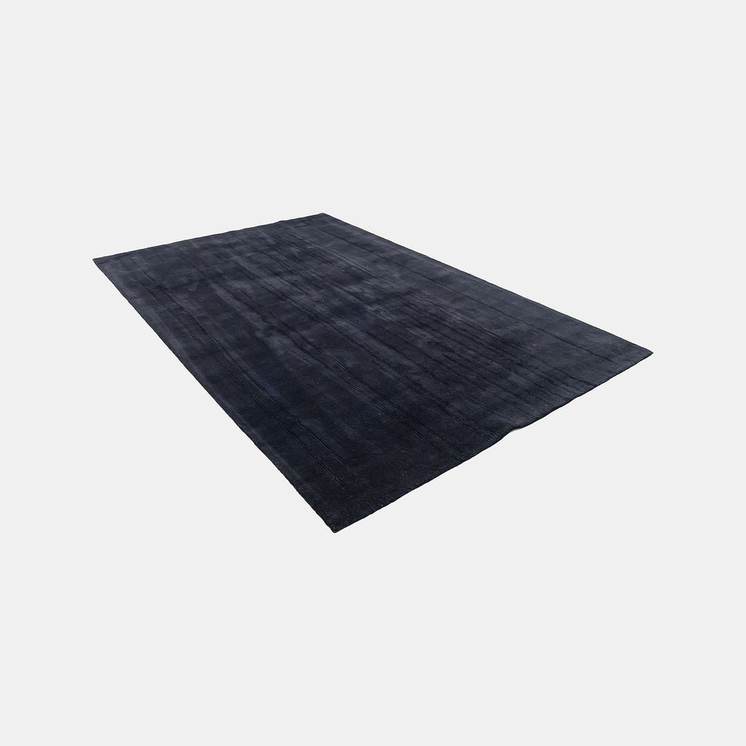 Black and Grey Woodlines Area Rug