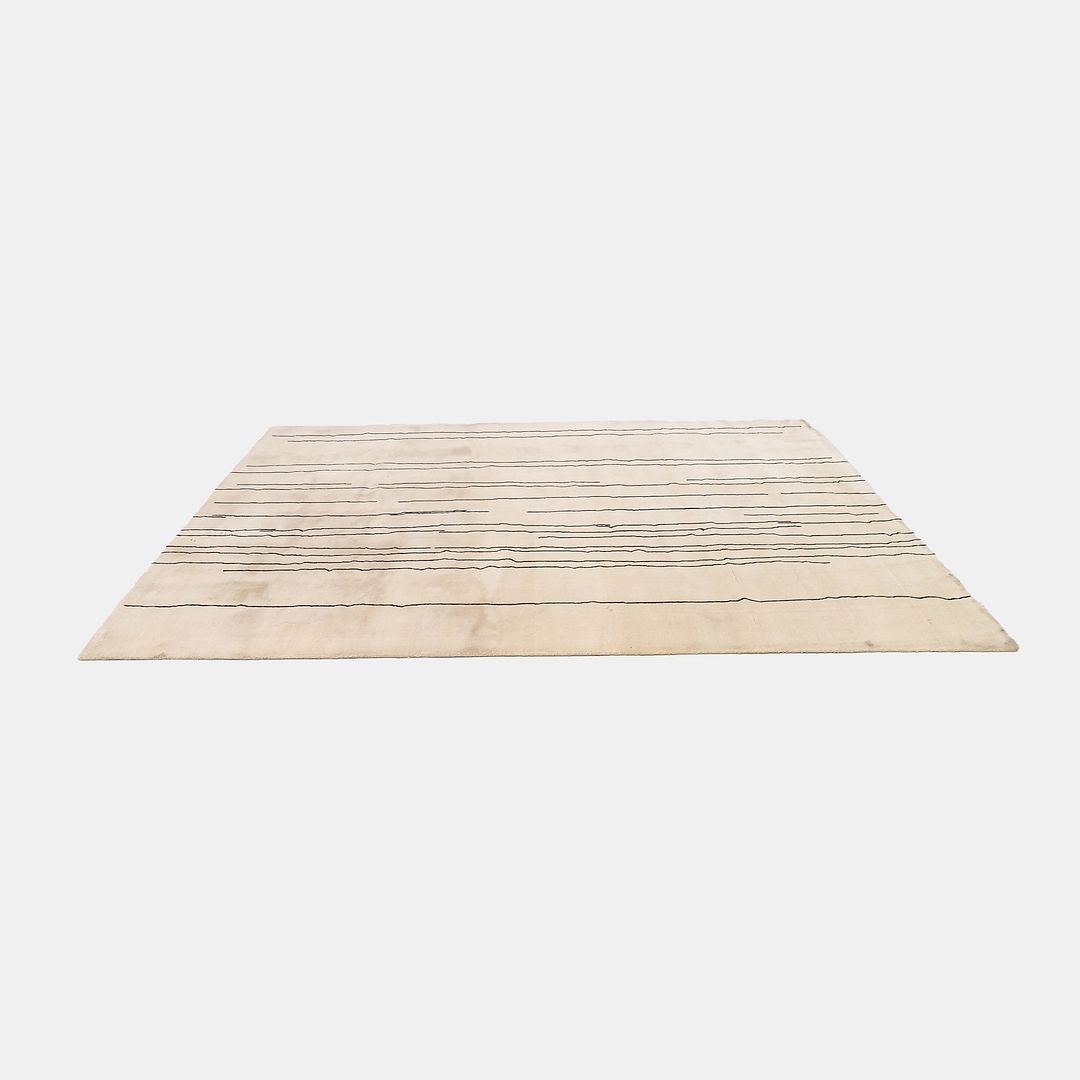 Cream and Black Woodlines Area Rug