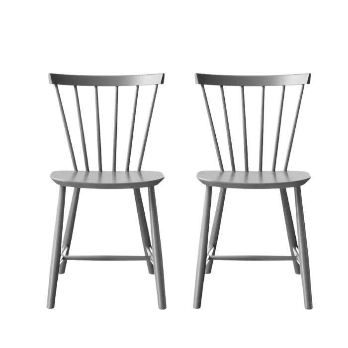 J46 Dining Chair — Signal Grey Painted Beech — Set of 2