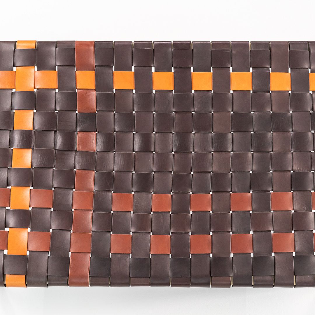 TG-18 Small Woven Leather Bench