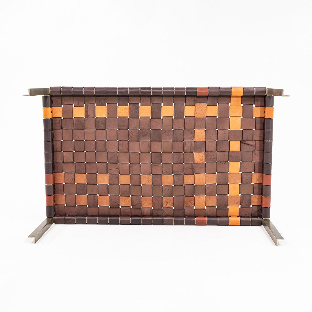 TG-18 Small Woven Leather Bench