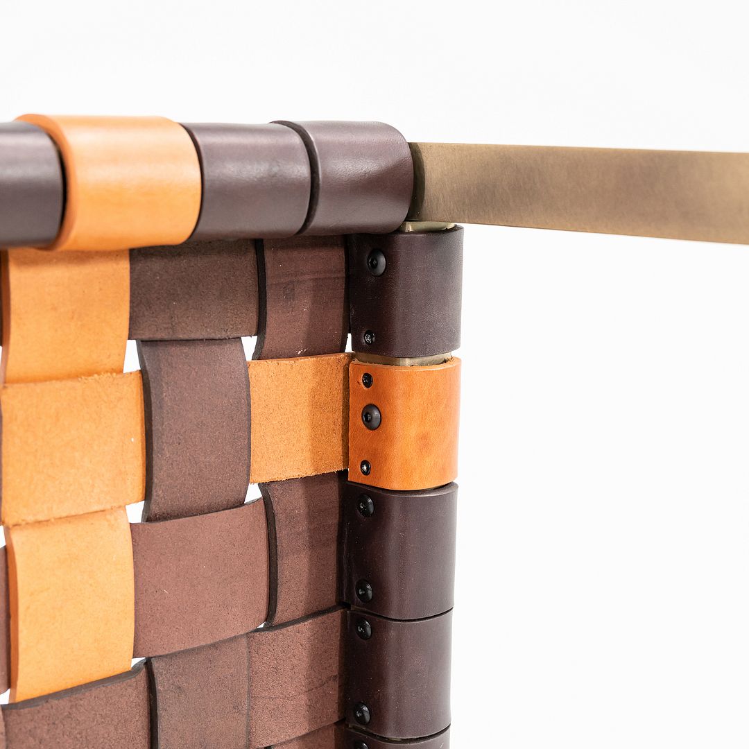 TG-18 Small Woven Leather Bench