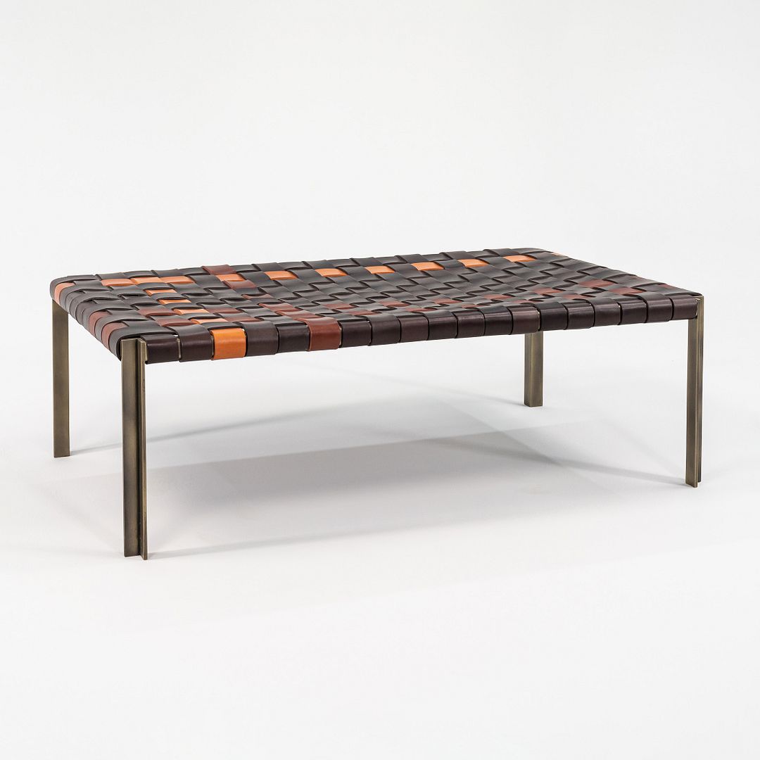 TG-18 Small Woven Leather Bench