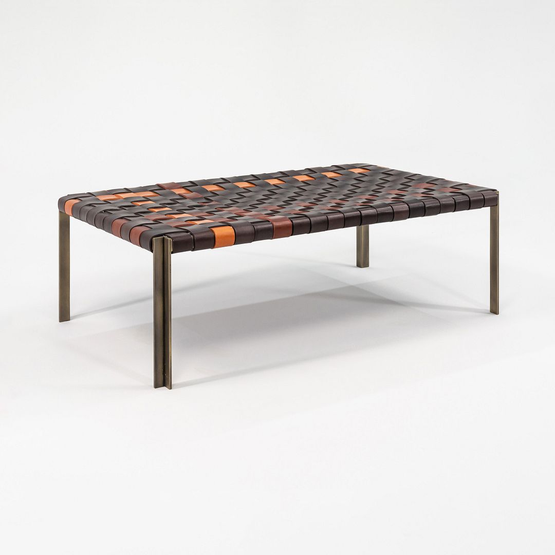TG-18 Small Woven Leather Bench