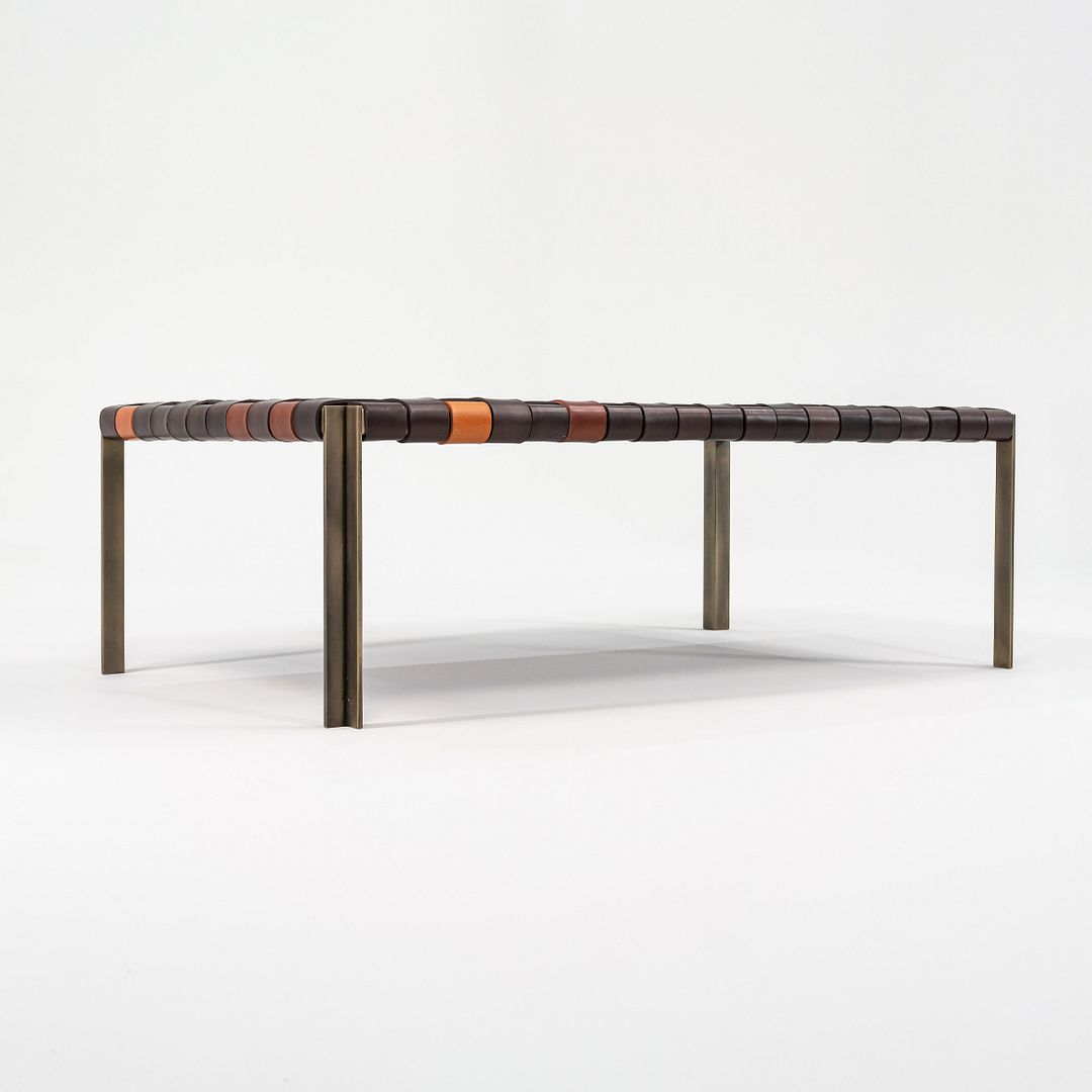 TG-18 Small Woven Leather Bench