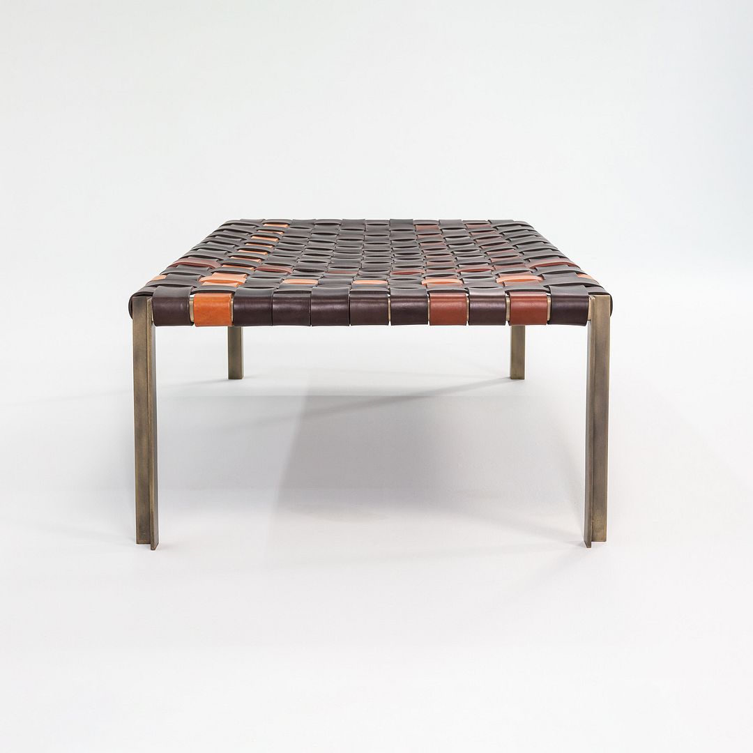 TG-18 Small Woven Leather Bench