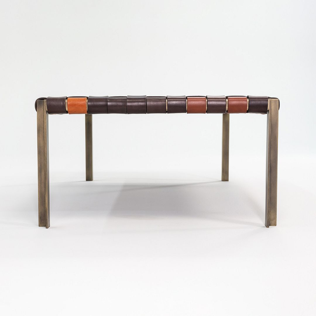 TG-18 Small Woven Leather Bench