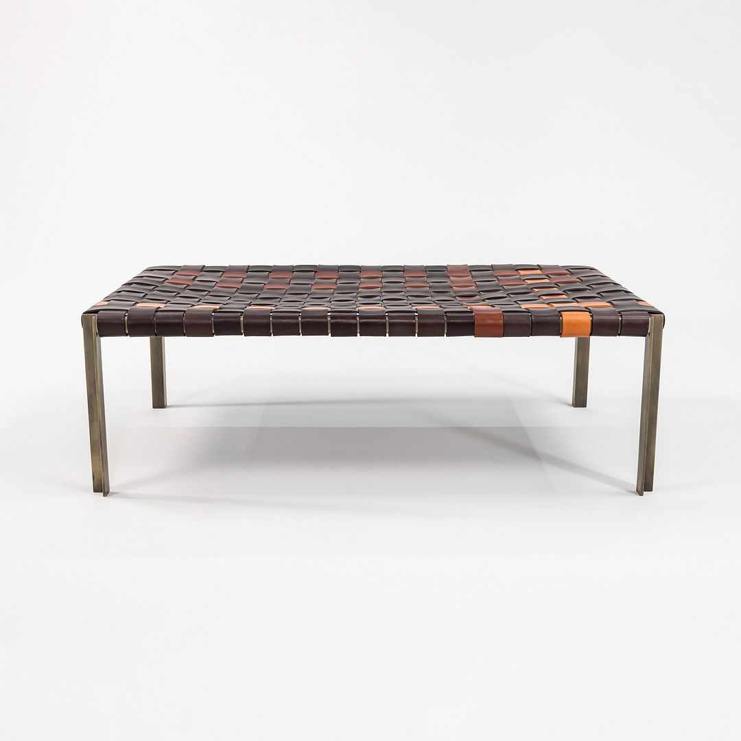 TG-18 Small Woven Leather Bench