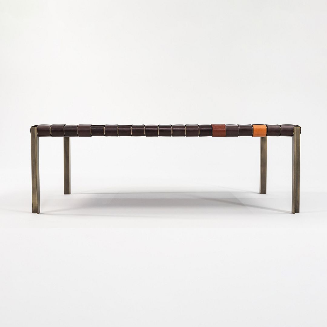 TG-18 Small Woven Leather Bench