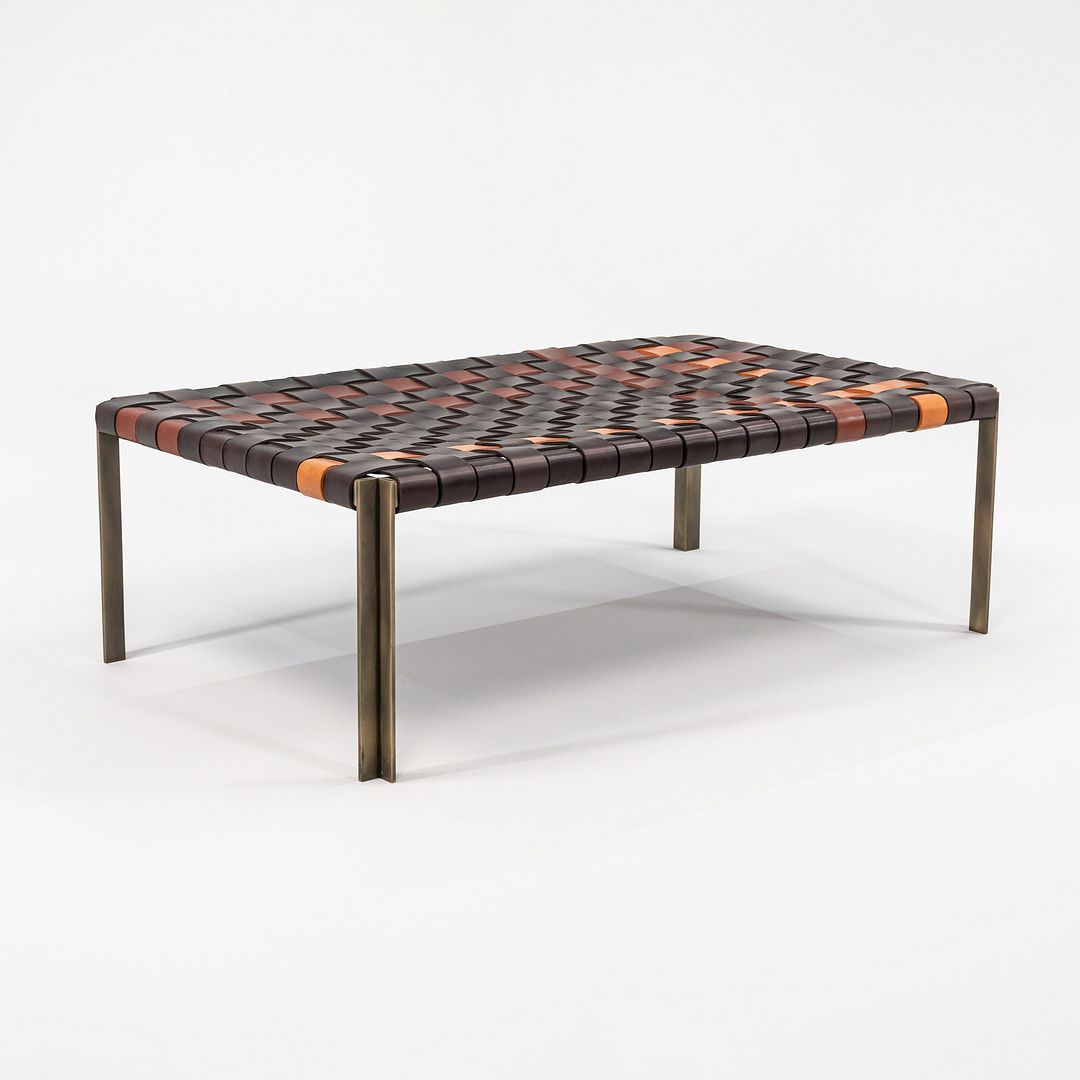 TG-18 Small Woven Leather Bench