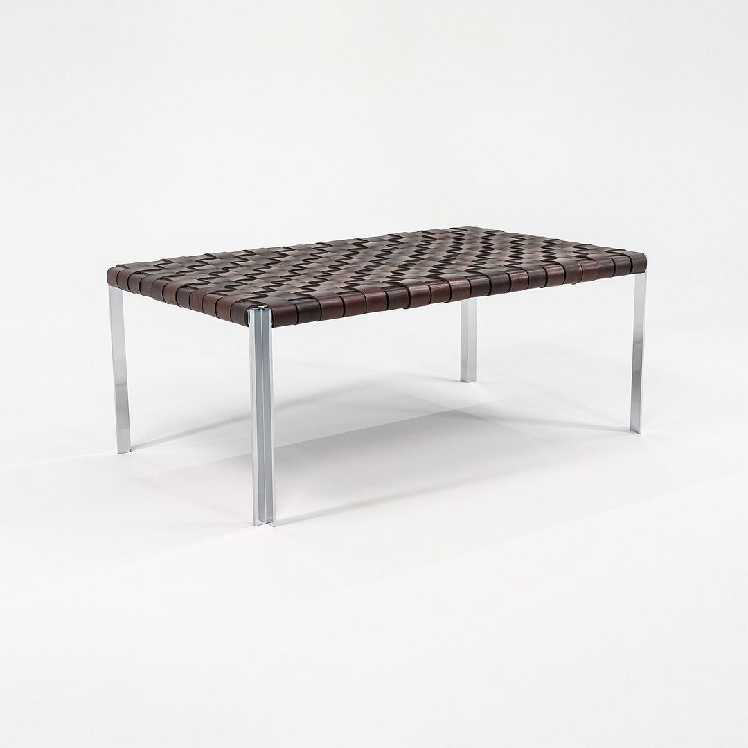 TG-18 Small Woven Leather Bench