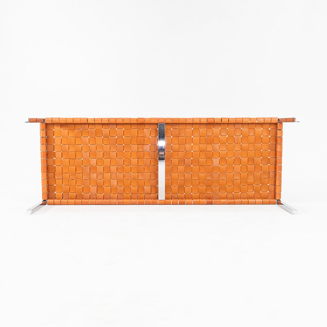 TG-18 Long Woven Leather Bench