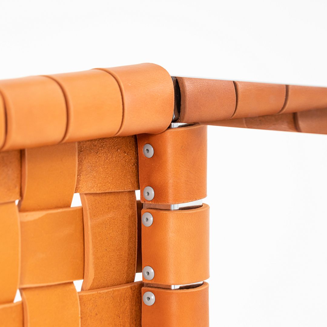TG-18 Long Woven Leather Bench