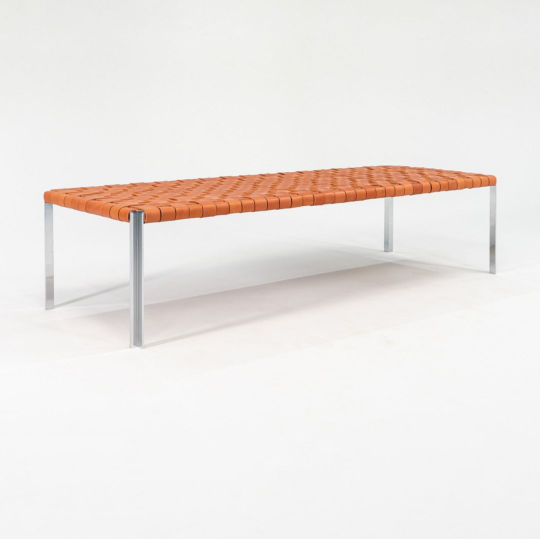 TG-18 Long Woven Leather Bench