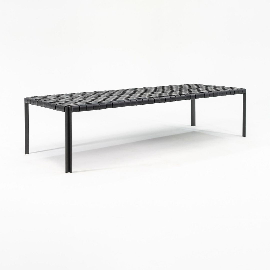 TG-18 Long Woven Leather Bench