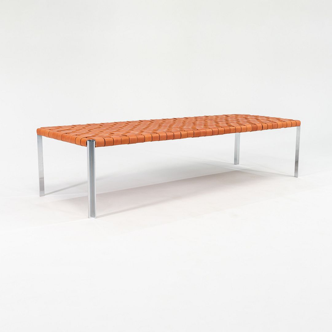 TG-18 Long Woven Leather Bench