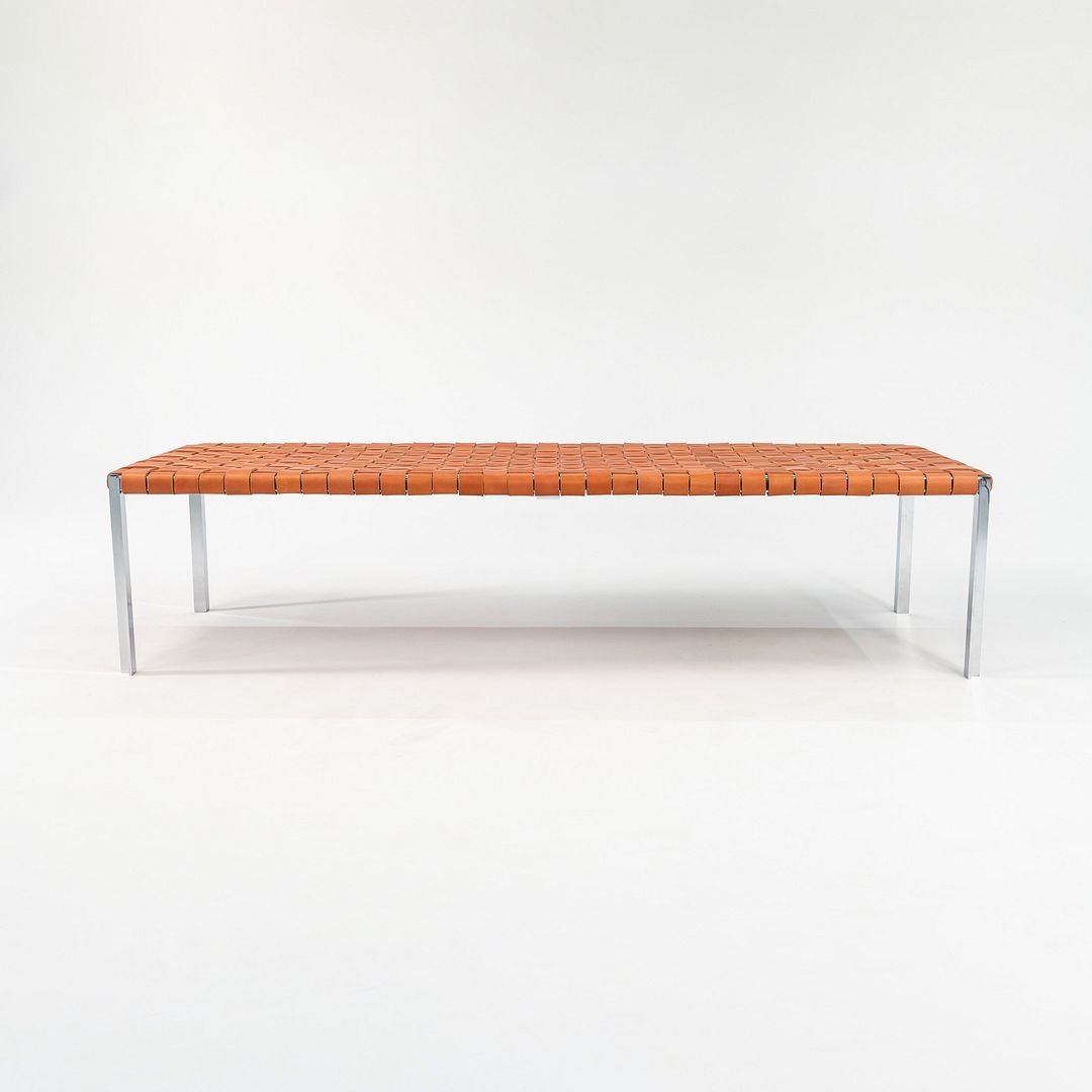 TG-18 Long Woven Leather Bench