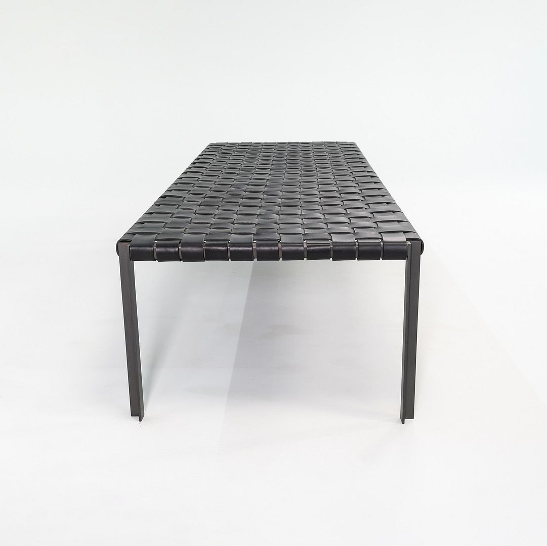 TG-18 Long Woven Leather Bench