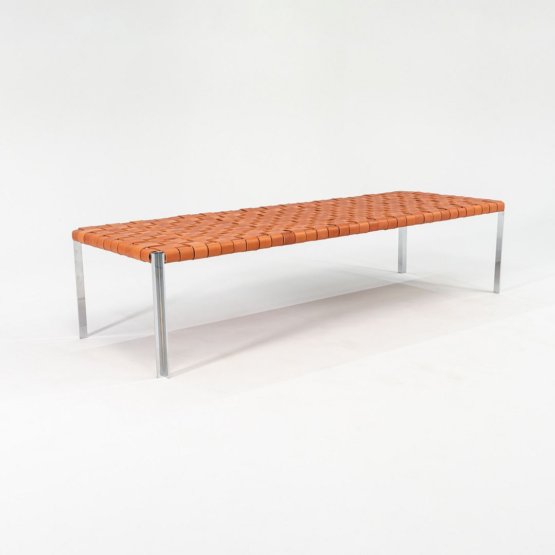 TG-18 Long Woven Leather Bench