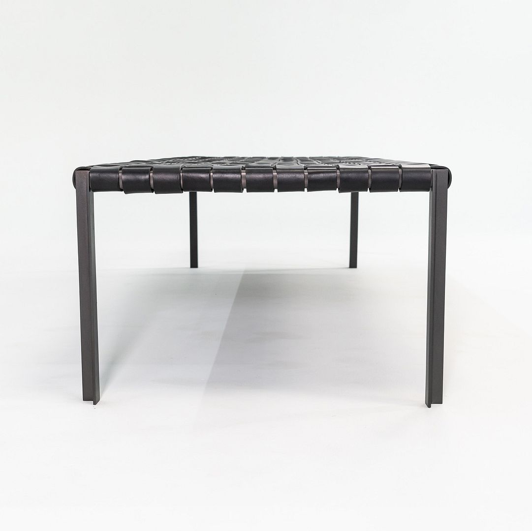 TG-18 Long Woven Leather Bench