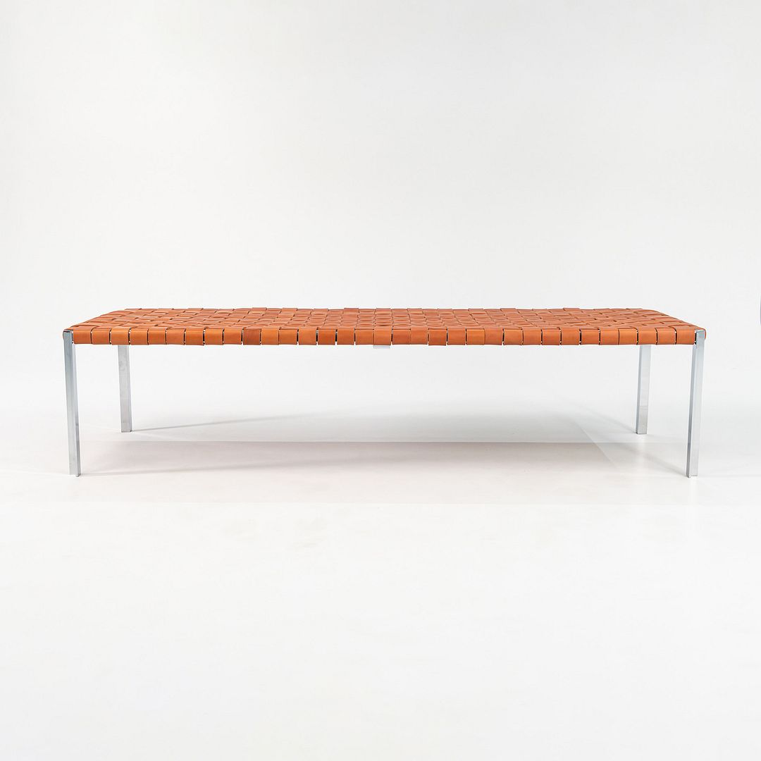 TG-18 Long Woven Leather Bench