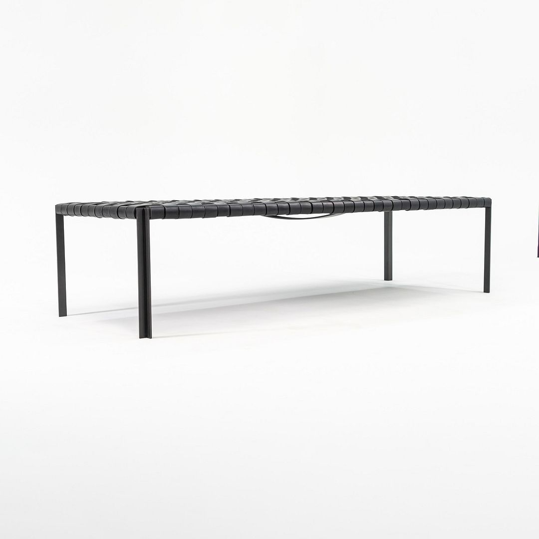 TG-18 Long Woven Leather Bench