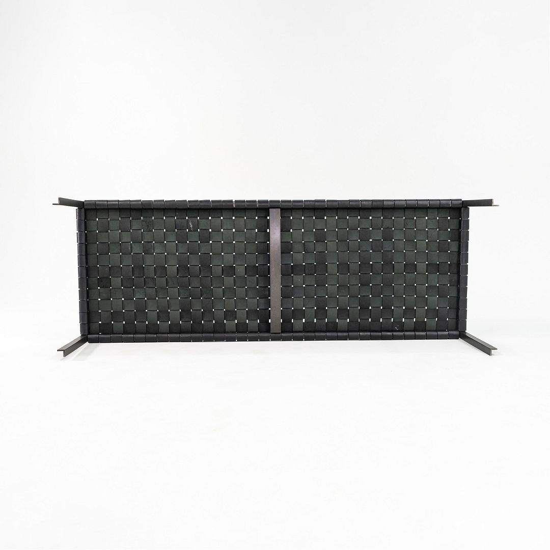 TG-18 Long Woven Leather Bench