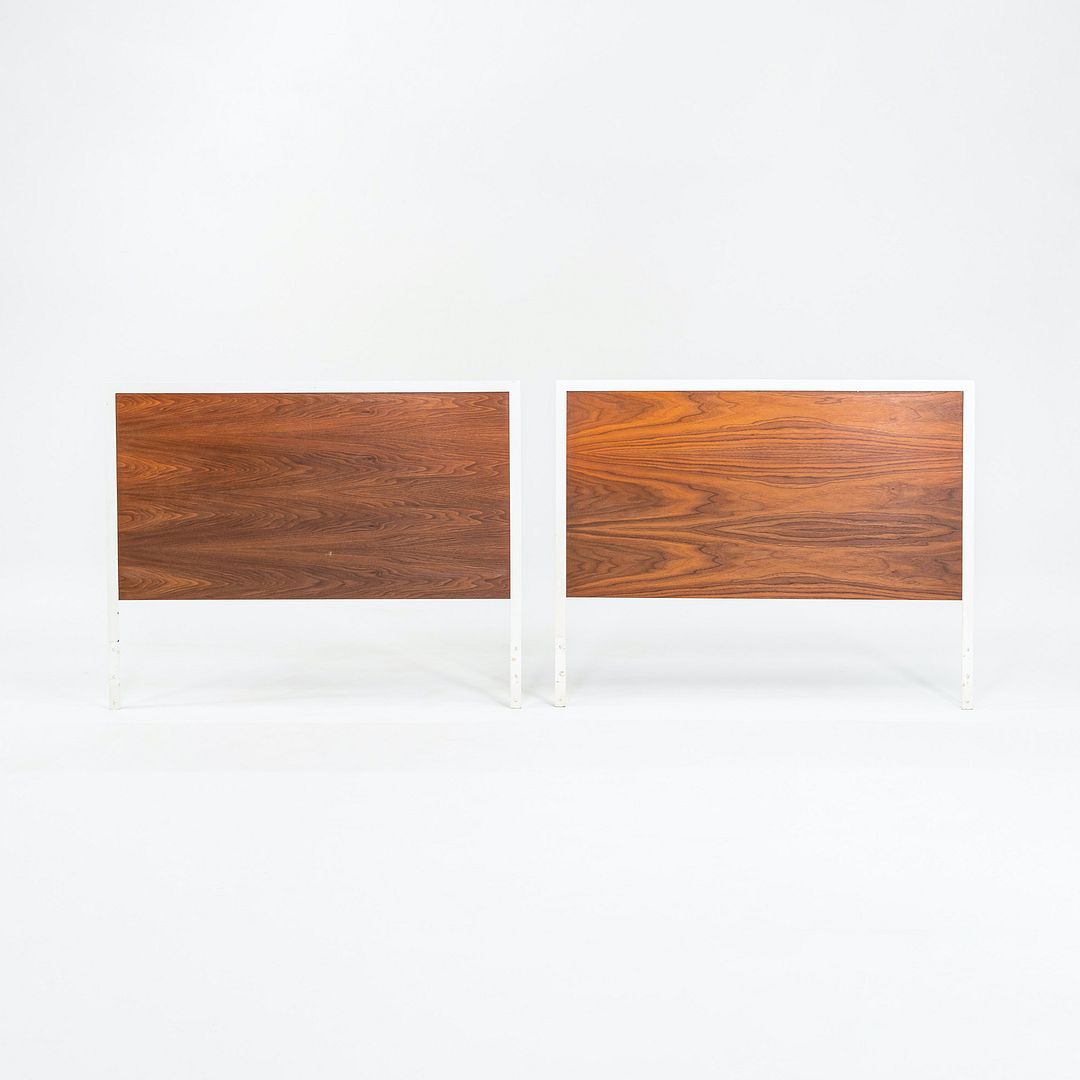 George Nelson Walnut and Steel Headboards