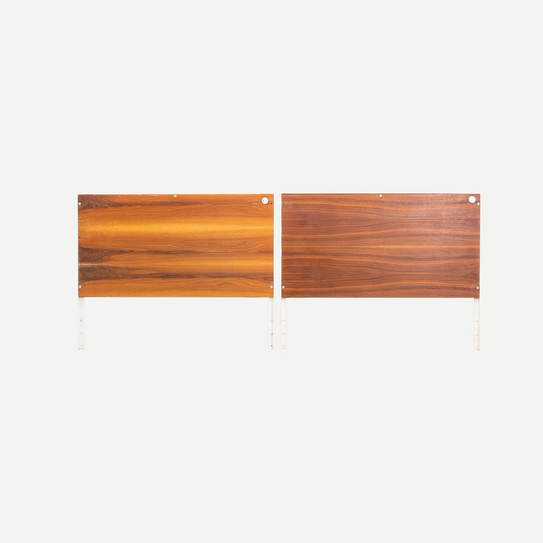 George Nelson Walnut and Steel Headboards