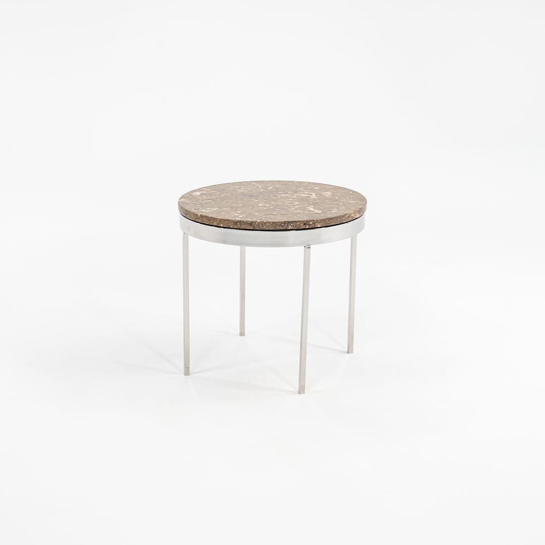 Round Steel and Marble Side Table