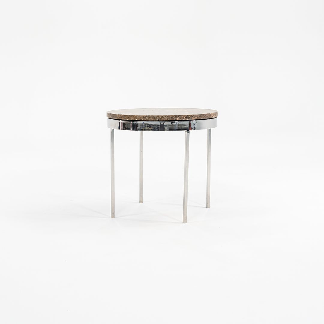 Round Steel and Marble Side Table
