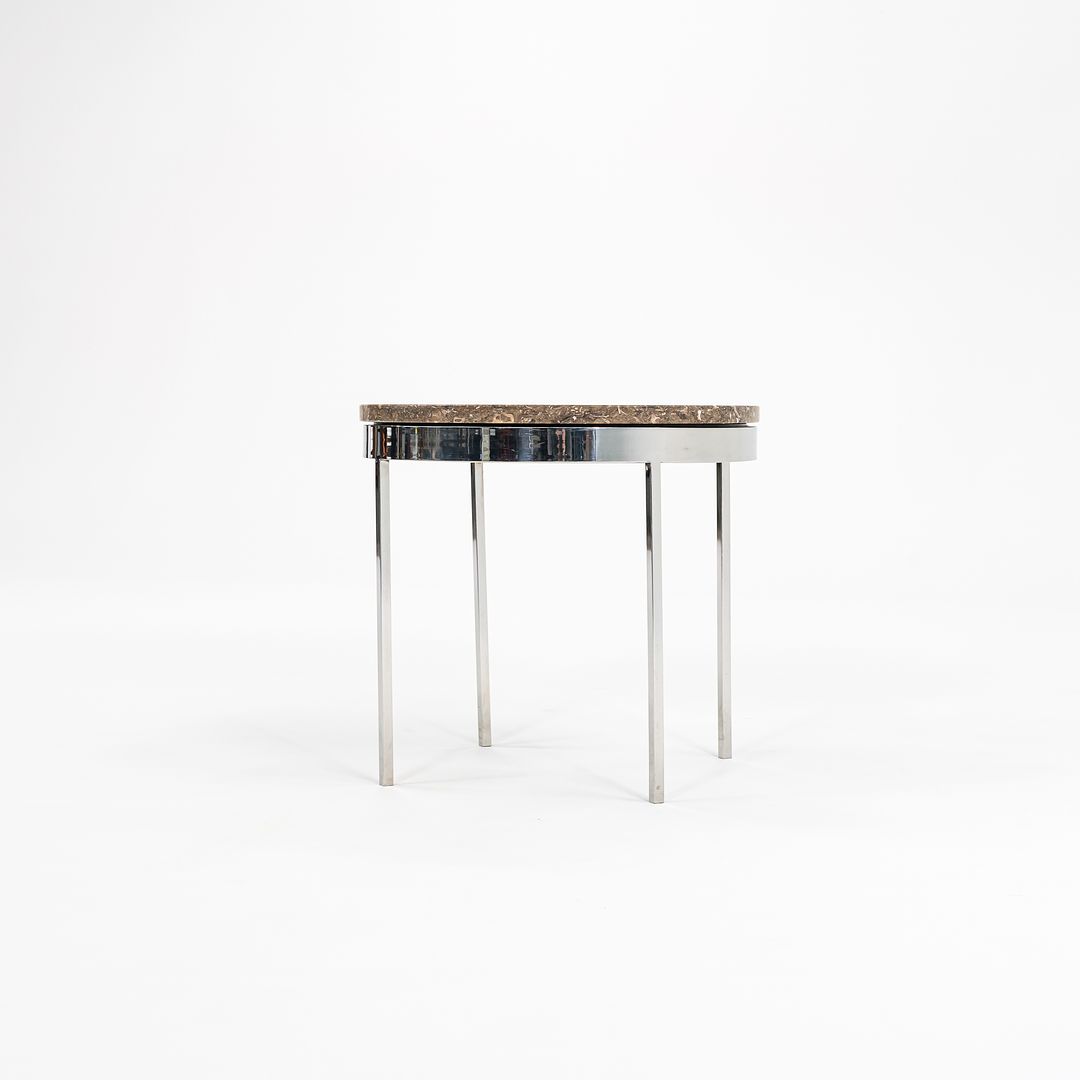 Round Steel and Marble Side Table