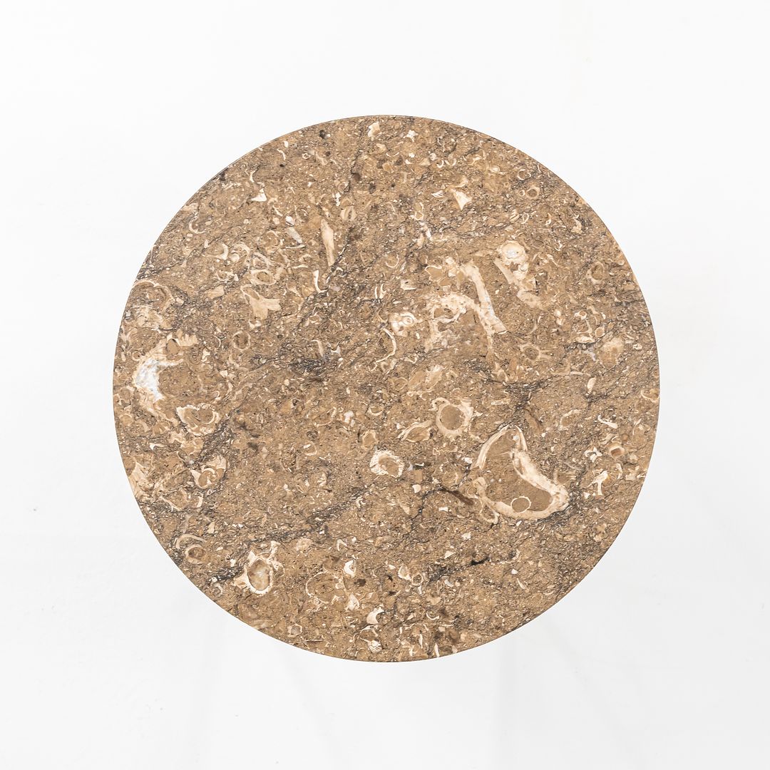 Round Steel and Marble Side Table