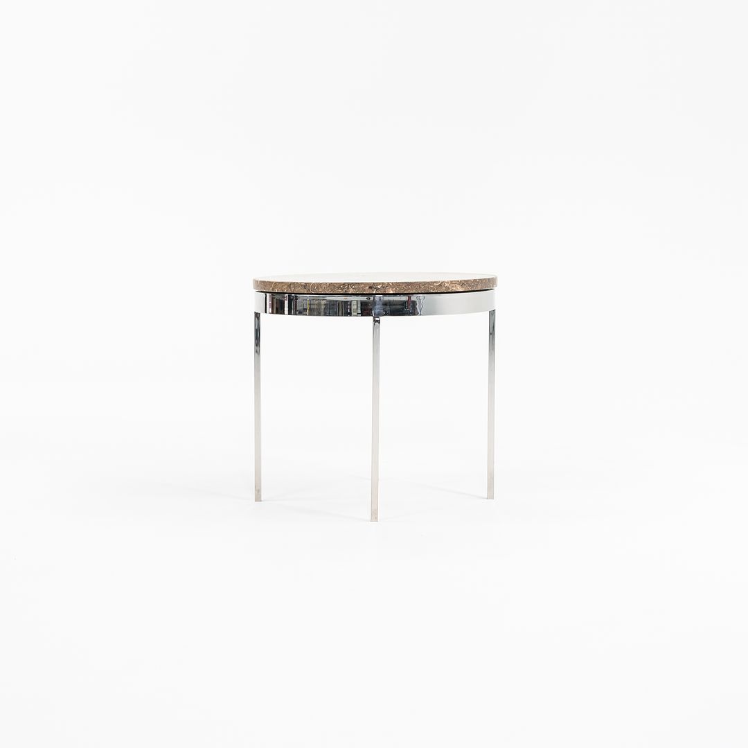 Round Steel and Marble Side Table