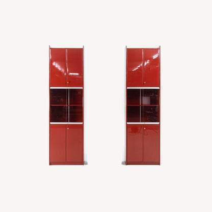 Olinto Lacquered Cabinet with Glass Doors