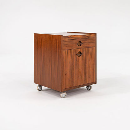 Rolling Teak Bedside Table