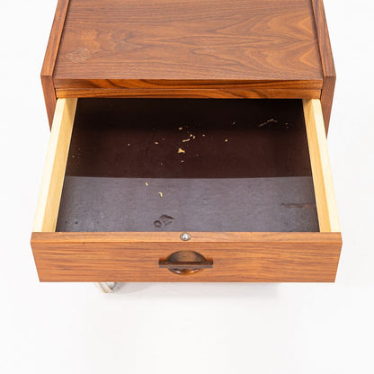 Rolling Teak Bedside Table
