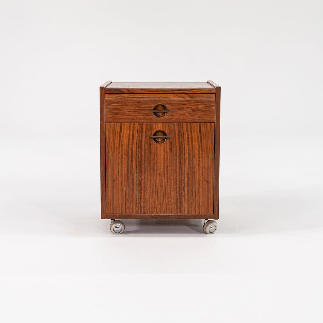 Rolling Teak Bedside Table