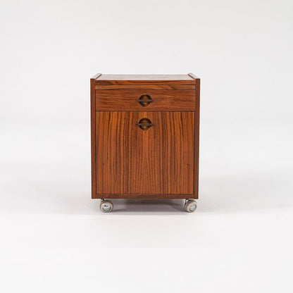 Rolling Teak Bedside Table