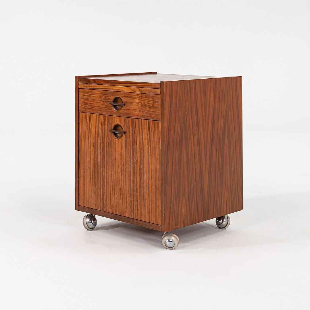 Rolling Teak Bedside Table