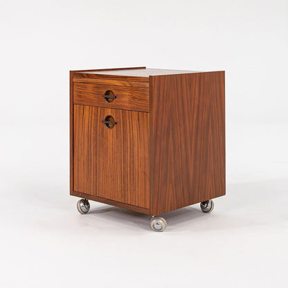 Rolling Teak Bedside Table
